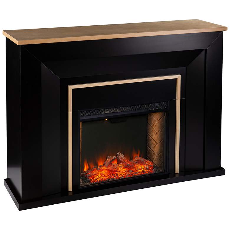 Image 2 Cardington 52" Wide Black Smart Electric LED Fireplace