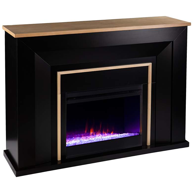 Image 2 Cardington Black and Natural Color Changing Fireplace