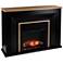 Cardington Black and Natural Wood Electric Fireplace