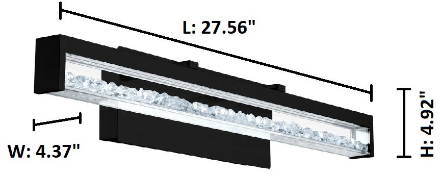 Image 2 Cardito 28" Wide Matte Black LED Vanity Bath Light more views