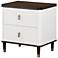 Carena Nightstand w/USB Port, White & Walnut