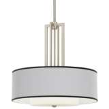 Carey 24&quot; Wide All Silver Brushed Nickel 4-Light Chandelier