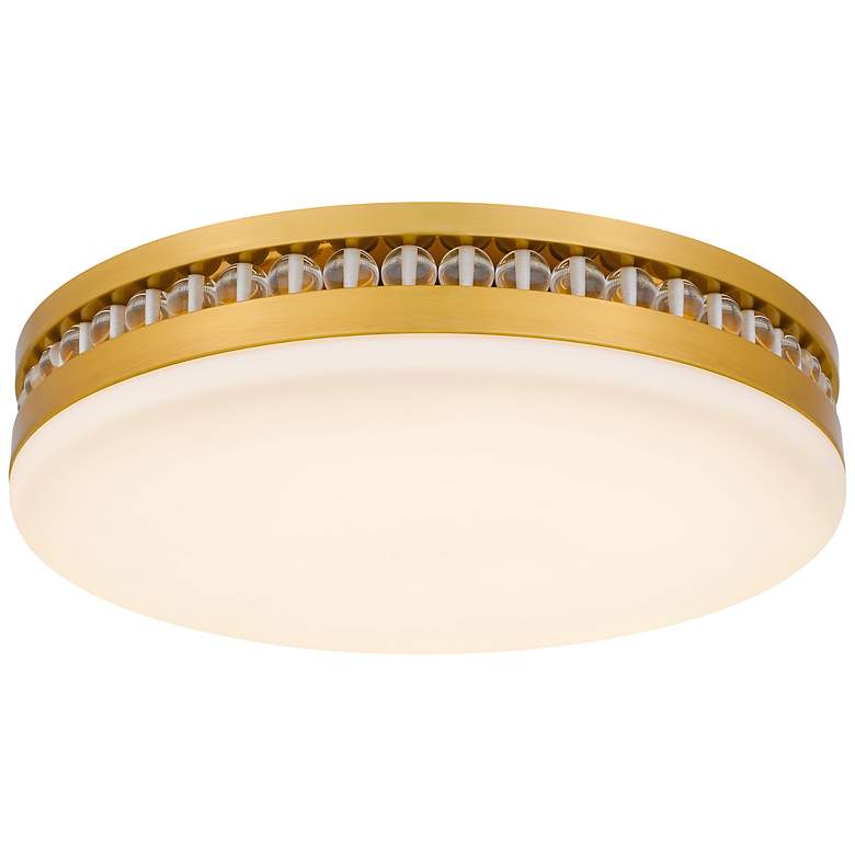 Image 1 Carey Integrated LED Brushed Gold Flush Mount with CCT Switch