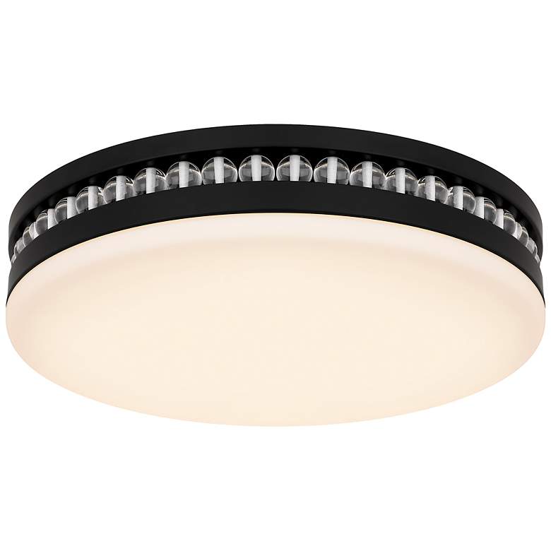 Image 1 Carey Integrated LED Matte Black Flush Mount with CCT Switch