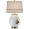 Carey White Milk Glass and Antique Brass Table Lamp
