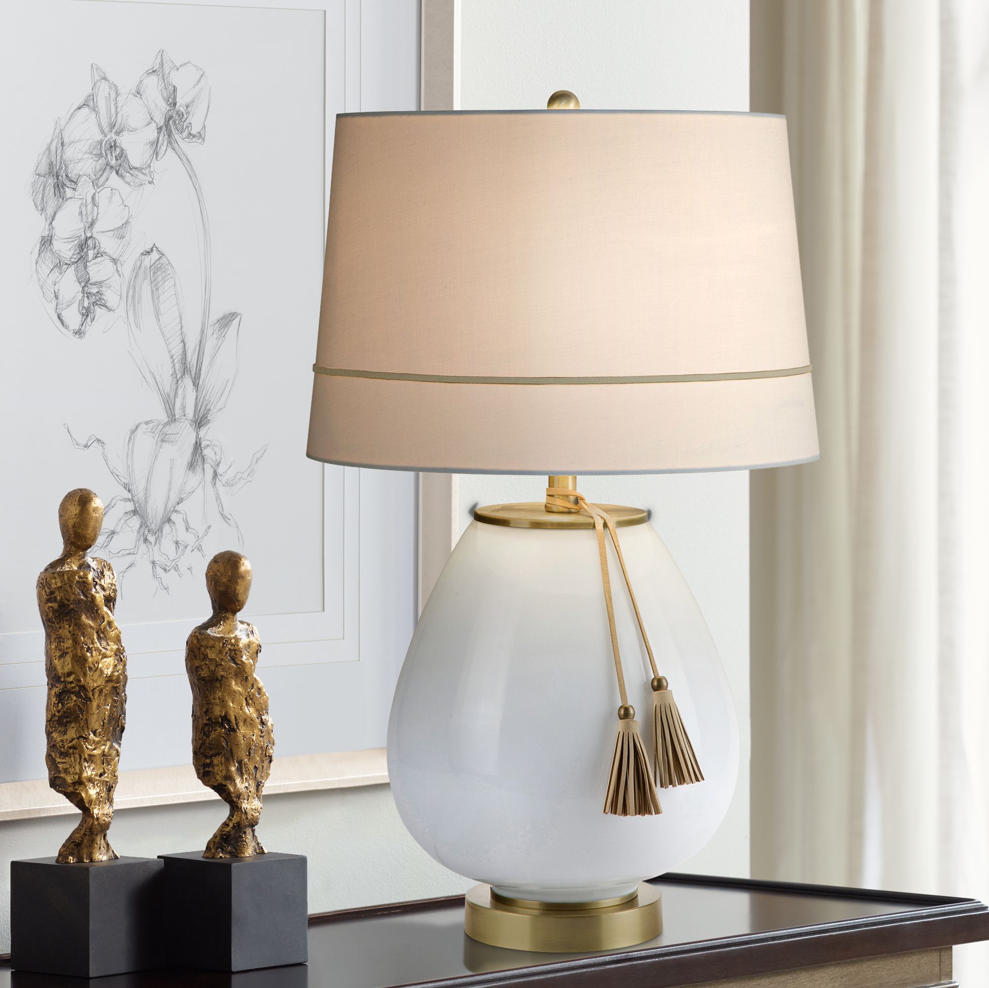 white brass table lamp