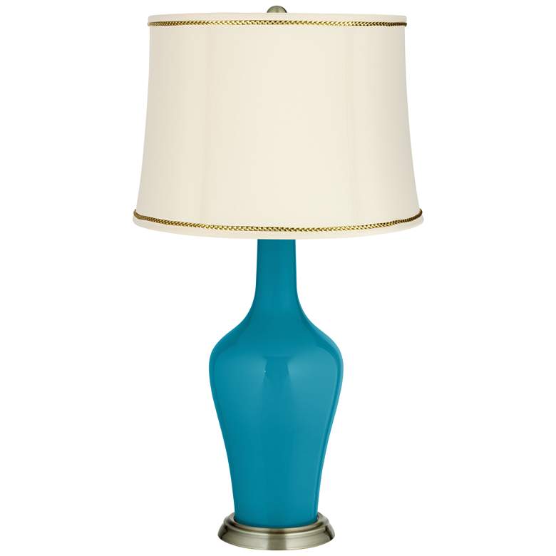 Image 1 Caribbean Sea Anya Table Lamp with President&#39;s Braid Trim