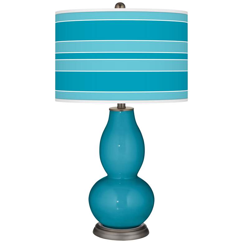 Image 1 Caribbean Sea Bold Stripe Double Gourd Table Lamp