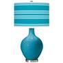 Caribbean Sea Bold Stripe Ovo Glass Table Lamp
