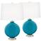 Caribbean Sea Carrie Table Lamp Set of 2 with Dimmers