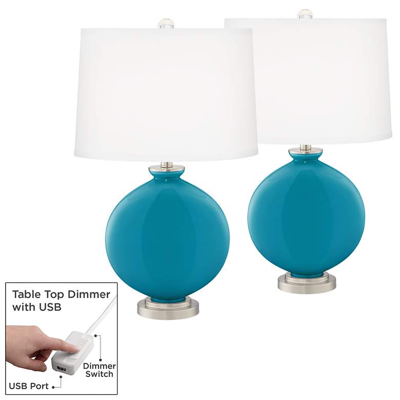 Image 1 Caribbean Sea Carrie Table Lamp Set of 2 with Dimmers