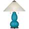 Caribbean Sea Fulton Table Lamp with Fluted Glass Shade