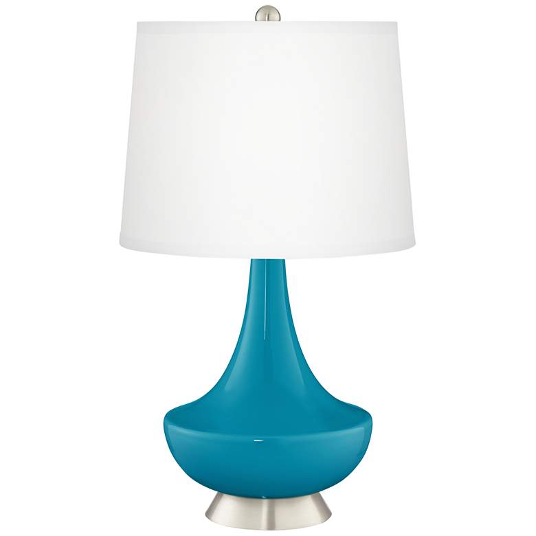Image 2 Caribbean Sea Gillan Glass Table Lamp with Dimmer
