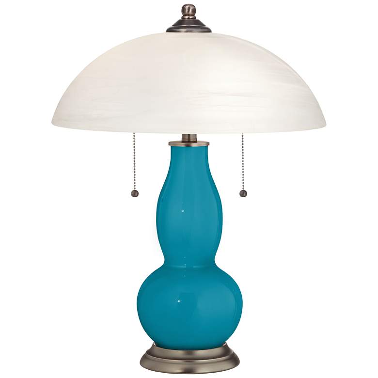 Image 1 Caribbean Sea Gourd-Shaped Table Lamp with Alabaster Shade