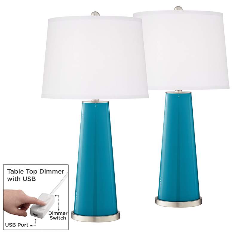 Image 1 Caribbean Sea Leo Table Lamp Set of 2 with Dimmers