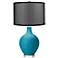 Caribbean Sea Ovo Table Lamp with Organza Black Shade