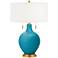 Caribbean Sea Toby Brass Accents Table Lamp with Dimmer