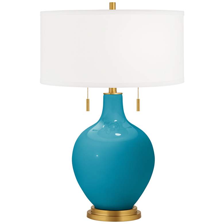 Image 2 Caribbean Sea Toby Brass Accents Table Lamp with Dimmer