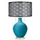 Caribbean Sea Toby Table Lamp With Black Metal Shade