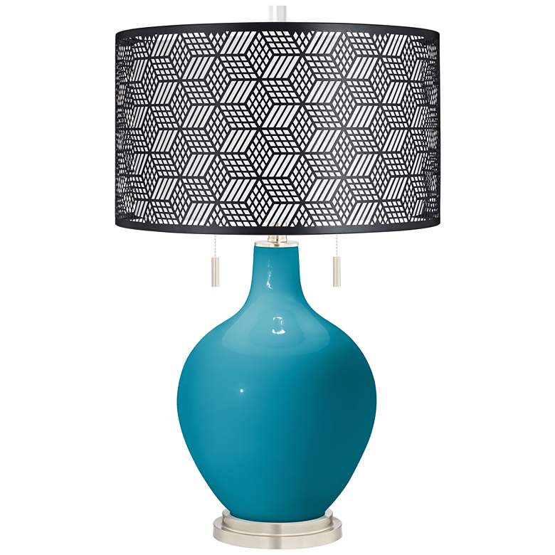 Image 1 Caribbean Sea Toby Table Lamp With Black Metal Shade