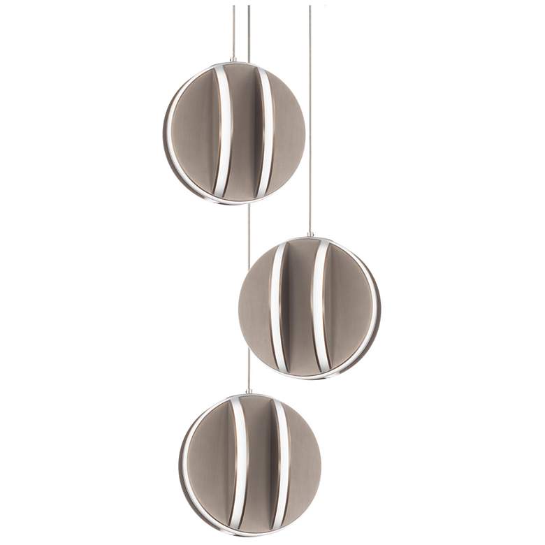 Image 2 Carillion 5.88"H x 12"W 3-Light Pendant in Brushed Nickel
