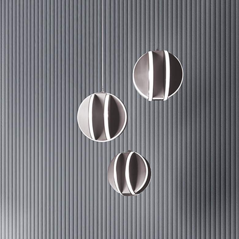 Image 1 Carillion 5.88"H x 12"W 3-Light Pendant in Brushed Nickel