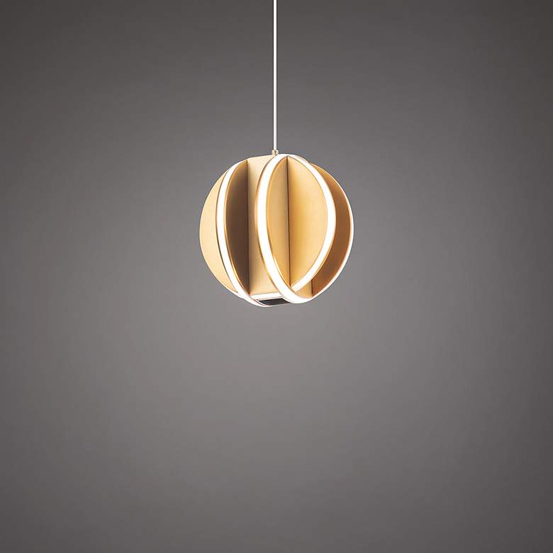 Image 2 Carillion 6"H x 6"W 1-Light Mini Pendant in Aged Brass more views