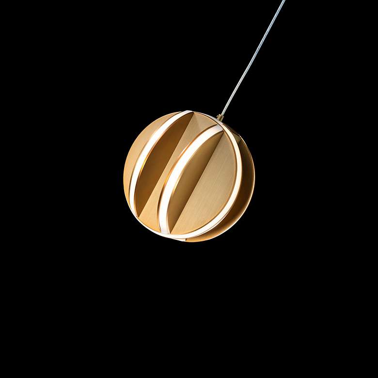 Image 3 Carillion 6"H x 6"W 1-Light Mini Pendant in Aged Brass more views