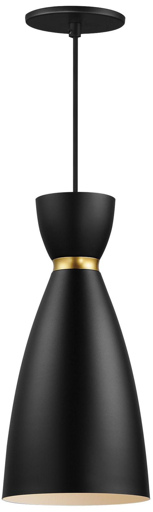 Carillon 1-Light Elongated Mini Pendant - Black/Satin Brass
