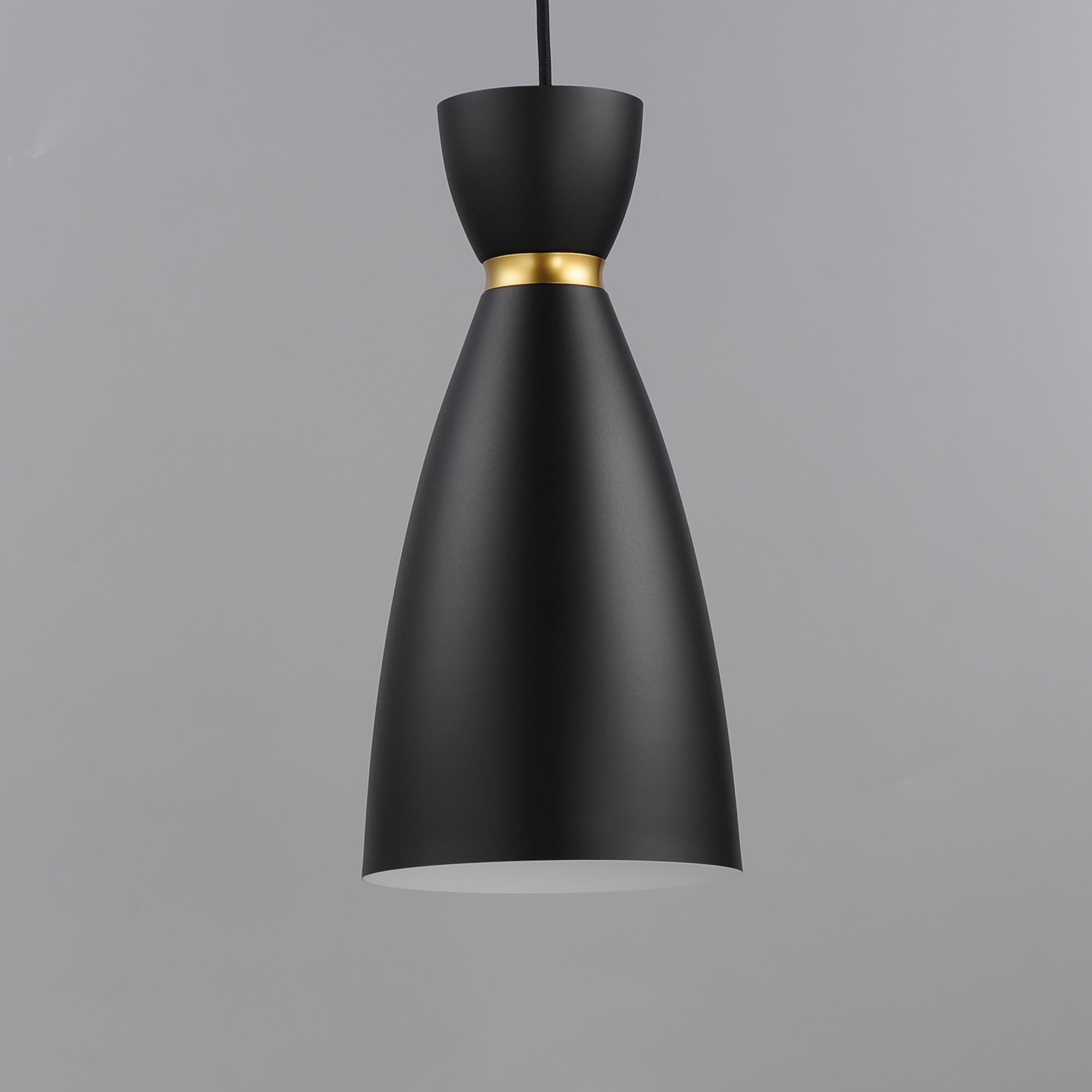 Image 3 Carillon 1-Light Elongated Mini Pendant - Black/Satin Brass more views