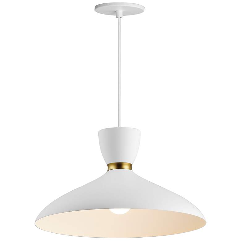 Image 1 Carillon 16 inch Pendant - White/Satin Brass