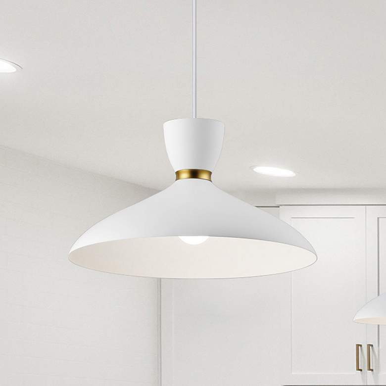Image 1 Carillon 16" Pendant - White/Satin Brass