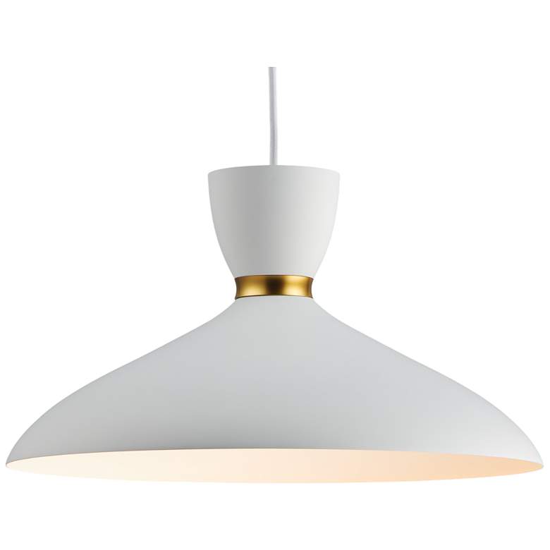 Image 3 Carillon 16" Pendant - White/Satin Brass more views