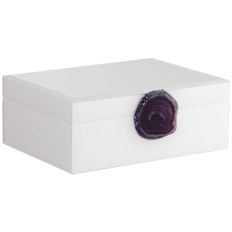 Image 1 Carillon White and Purple Agate 9 1/2 inch Wide Decorative Box