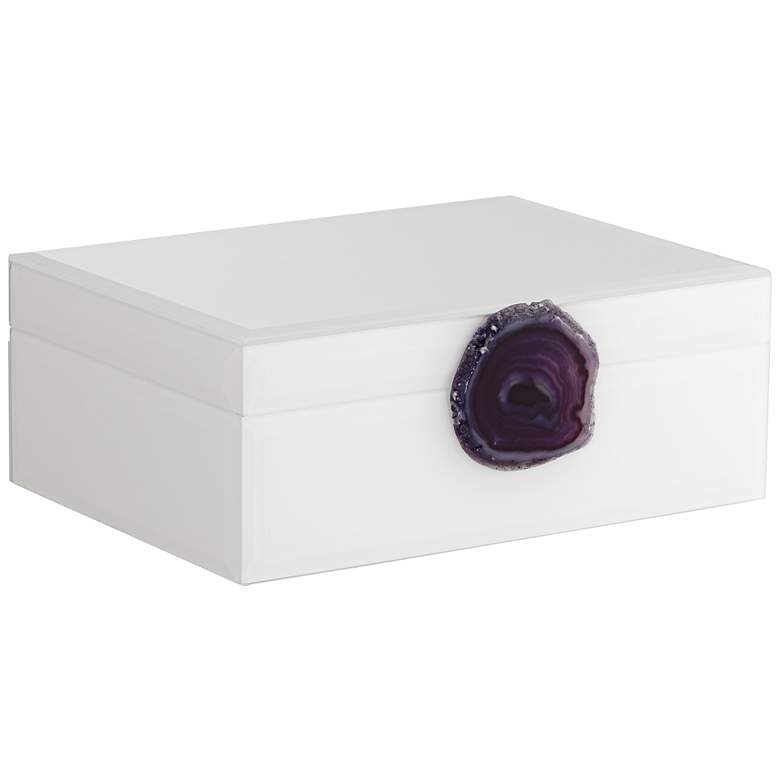 Image 1 Carillon White and Purple Agate 9 1/2" Wide Decorative Box