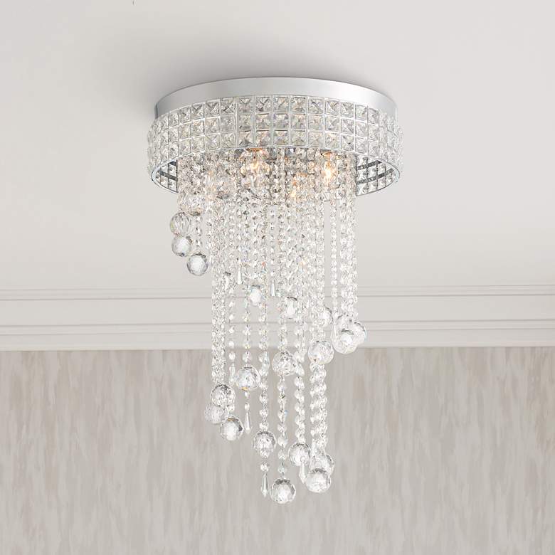 Image 1 Carina 16" Wide Chrome and Crystal Ceiling Light
