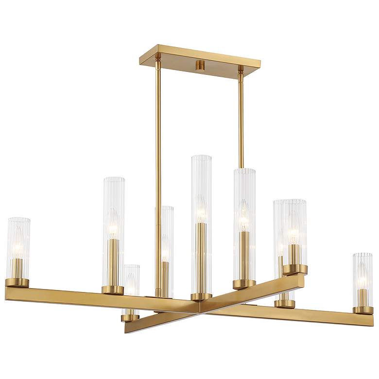 Image 3 Carina 9-Light Chandelier in Warm Brass more views