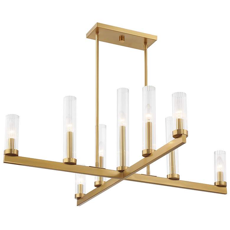 Image 4 Carina 9-Light Chandelier in Warm Brass more views
