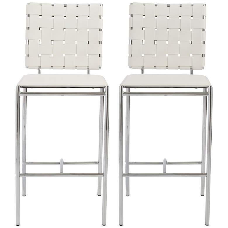 Image 1 Carina White Bonded Leather Counter Chair Set of 2