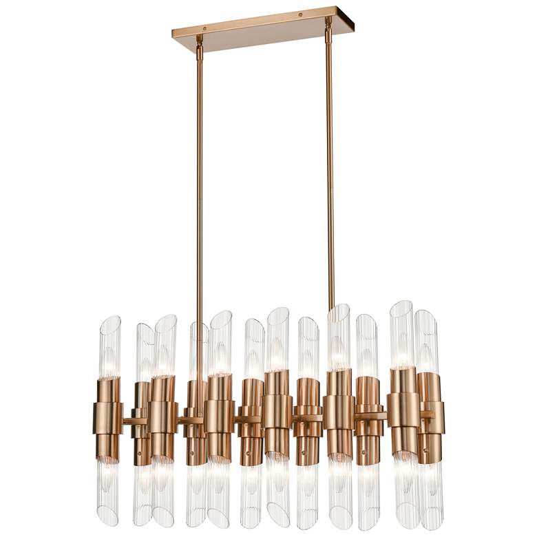 Image 1 Carisbrooke 28.75" Wide 24-Light Linear Chandelier - Burnished Brass