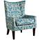 Carissa Multi-Color Fabric Tufted Shelter Wing Chair