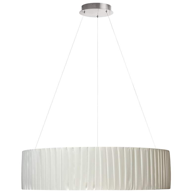 Image 1 Carla 23.5" Wide Matte White 32W Chandelier With White Ribbon