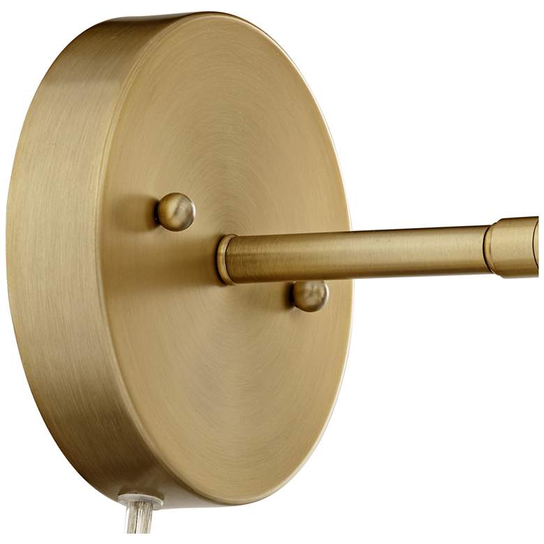 Image 4 Carla Brushed Brass Down-Light Plug-In Wall Lamp with USB Dimmer more views