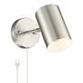 2_Carla Brushed Nickel Cylinder Down-Light Plug-In Wall Lamp