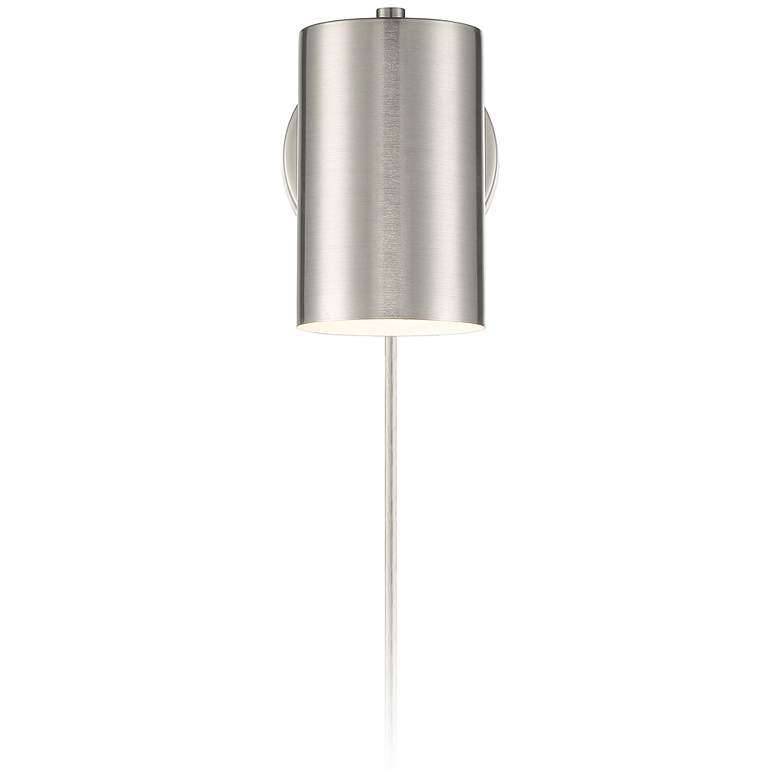 Carla Brushed Nickel Cylinder Down-Light Plug-In Wall Lamp more views