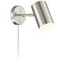 6_Carla Brushed Nickel Cylinder Down-Light Plug-In Wall Lamp more views