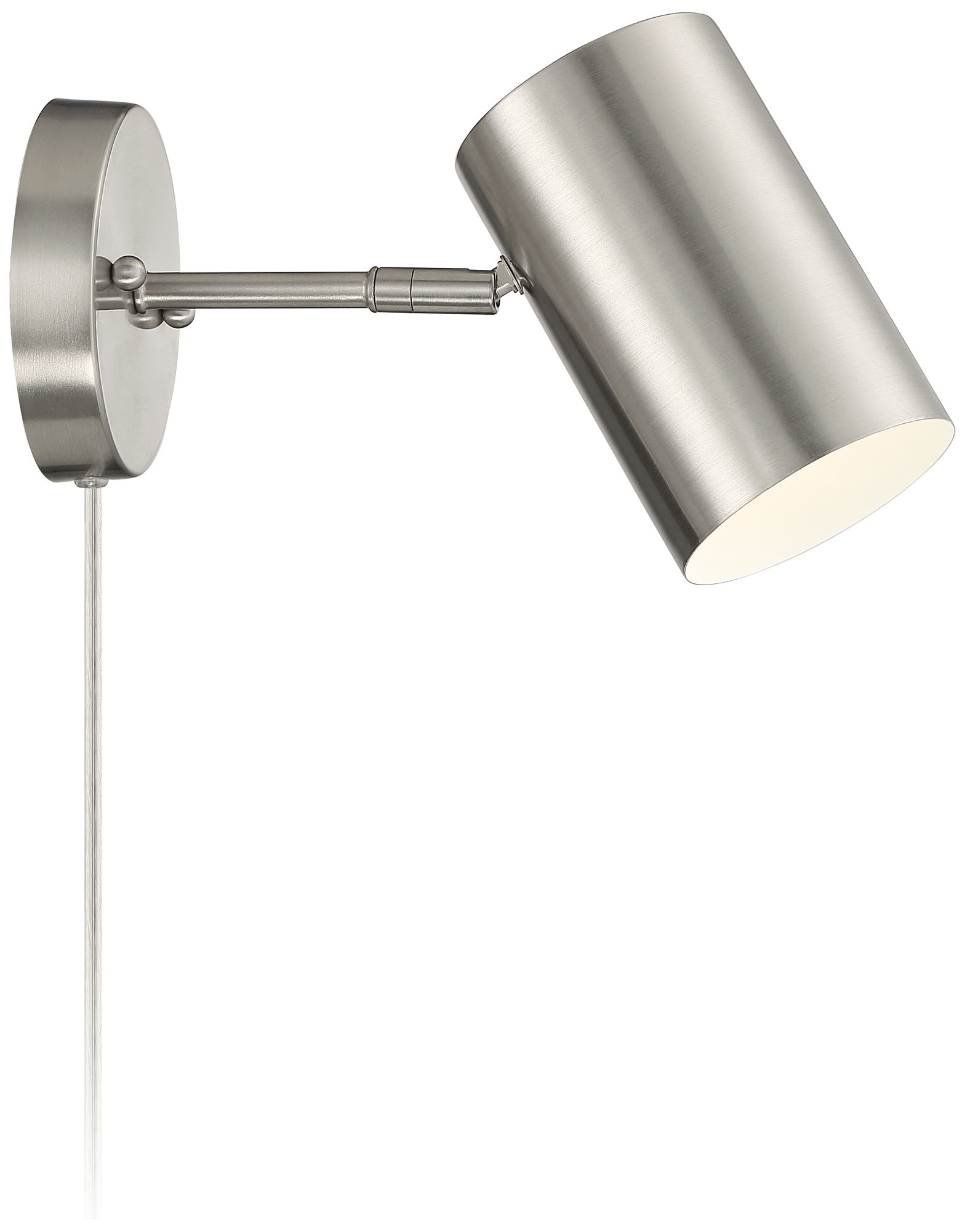 Carla Brushed Nickel Cylinder Down-Light Plug-In Wall Lamp