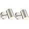 Carla Brushed Nickel Down-Light Hardwire Wall Lamps Set of 2