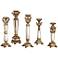 Carley Traditional Mirrored Pillar Candle Holders Set of 5