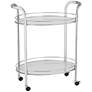Carli 26" Wide Chrome and Glass Serving Cart